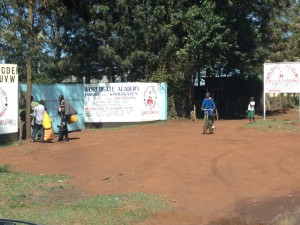 Outside Worldgate Academy in Soy, Kenya.